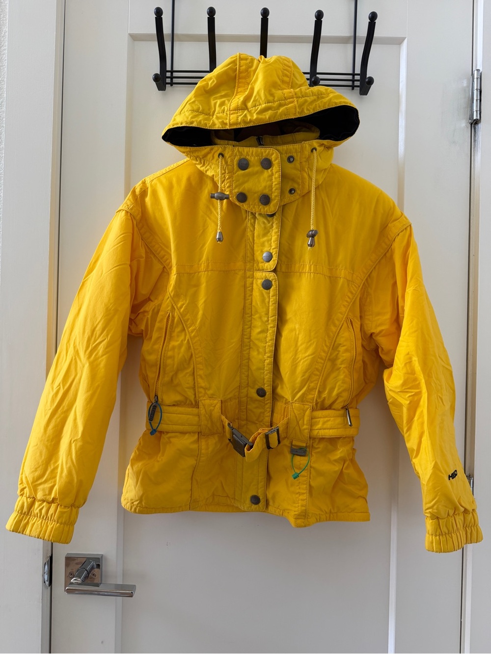 Vintage Head Skiwear Snow Jacket Yellow with Belt Size 6